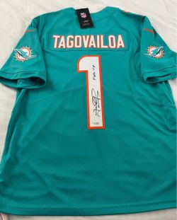 Miami Dolphins Tagovailoa Signed Jersey With Fanatics COA Brand New WT
