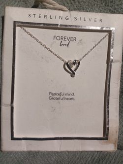 Sterling Silver Heart Shaped Pendant And Chain 