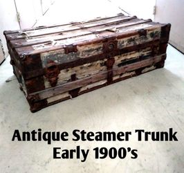 Antique Steamer Trunk Early 1900'S