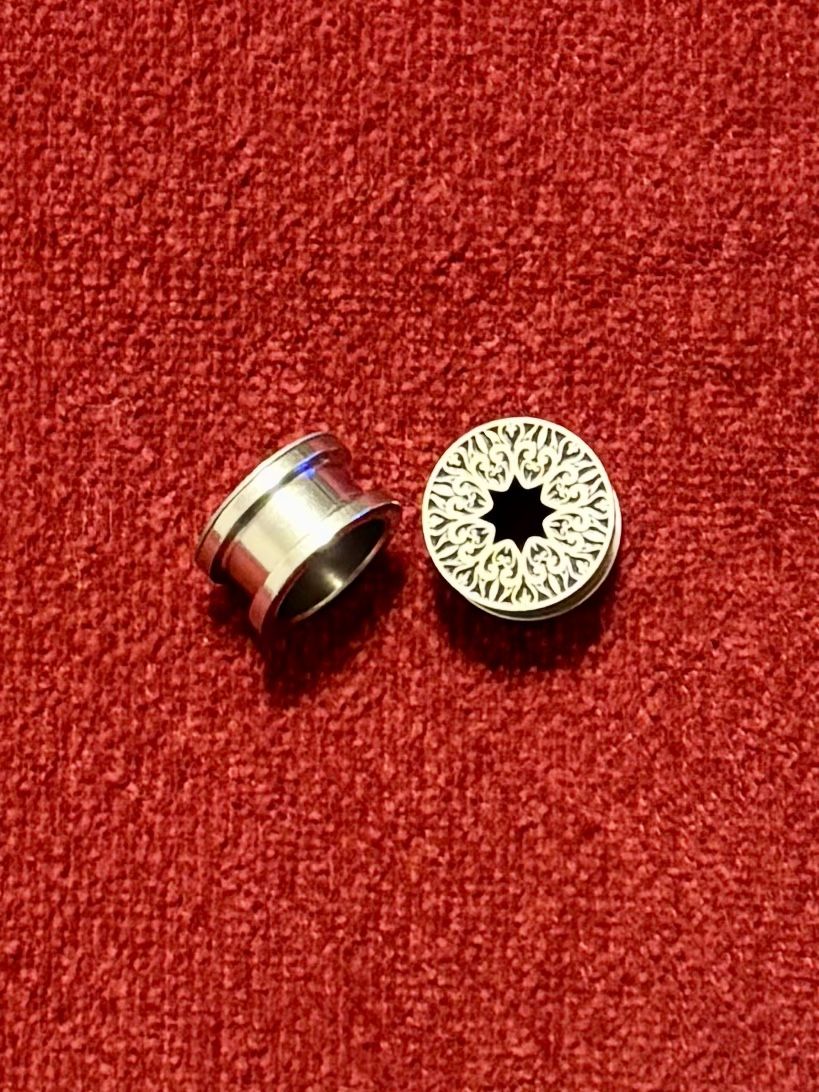 16mm 5/8 Stainless Steel Screwback Plugs Black Silver Gauges Body Jewelry