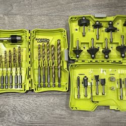 Ryobi Speed Load Drill Bit Set And Router Bit Set New $40 Pick Up Only