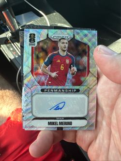 2026 Panini Prizm FIFA World Cup Mikel Merino Penmanship Silver Wave Auto Spain