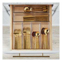 6 Piece Kitchen Drawer Organizer, Clear Plastic  Storage, Best For Drawer Organizing, For Utensils Drawer, or Other Crafts Drawer, NEW and Factory SEA