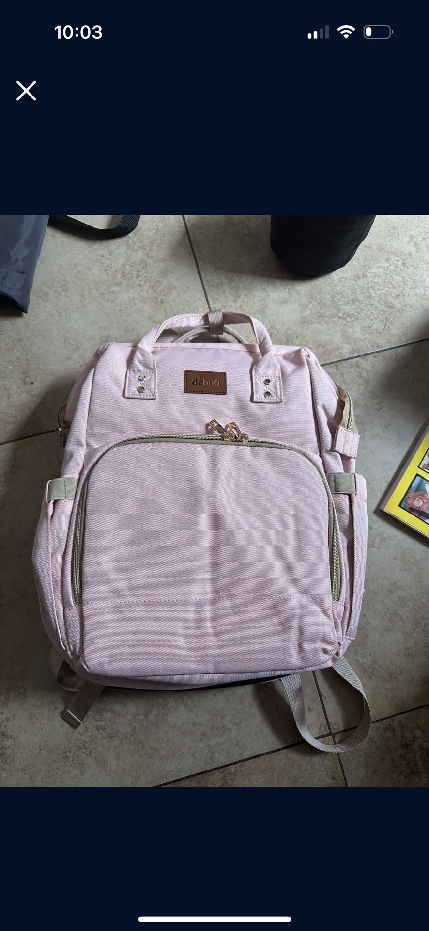 pink diaper bag 