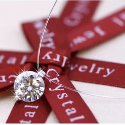 Women Necklace Choker Invisible Fish Line Crystal Pendants Neck Zircon Clavicle