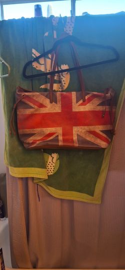 Union Jack Tote Bag with Leather Handles