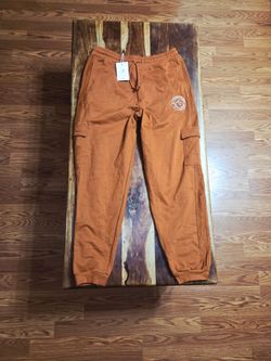 Gymshark Cotton Cargo Joggers In Rust/Copper. Size Large