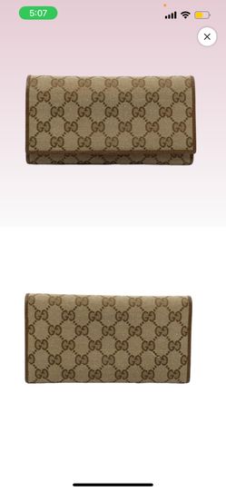 Brown Canvas Long Wallet