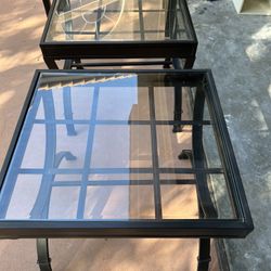 Glass Coffee Table And Two End Tables
