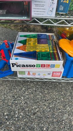 PicassoTiles 100-Piece Magnetic Tile Set