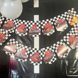 Race Car Birthday Banner