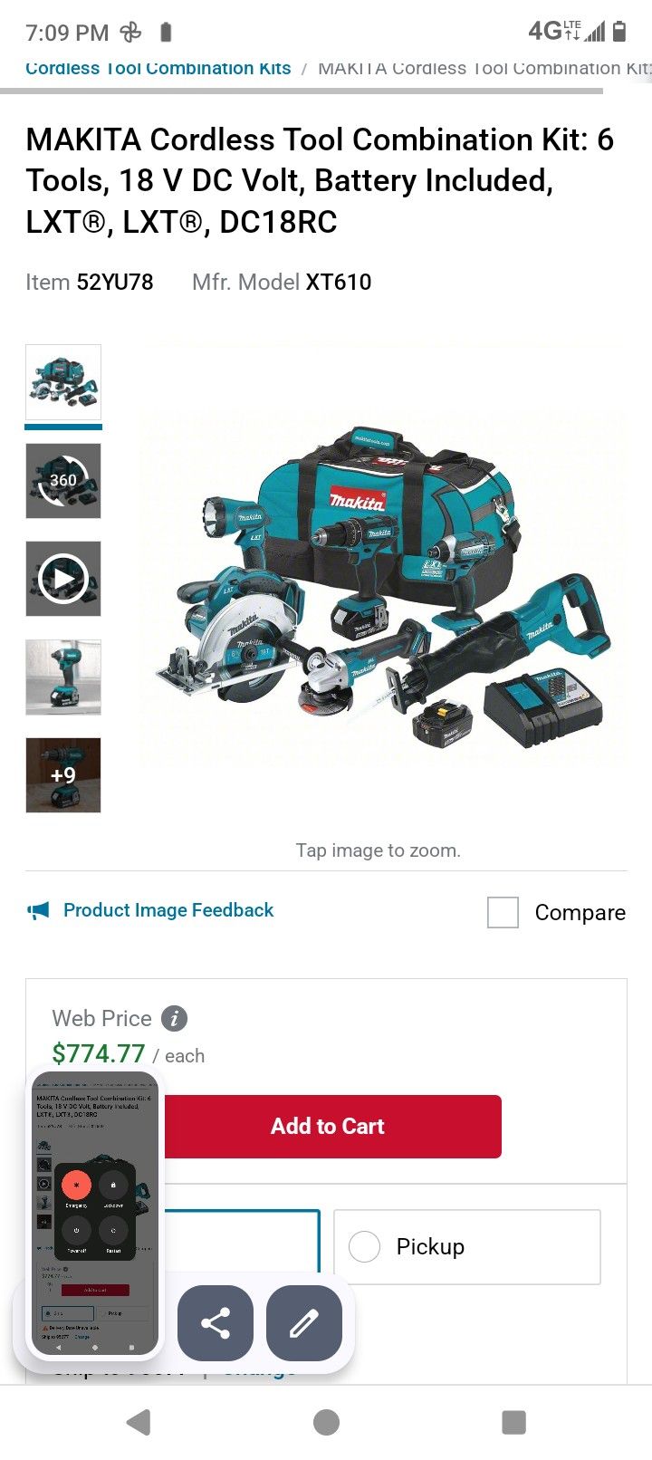 Power Tools, Makita Lithium Ion, 18 Volt.