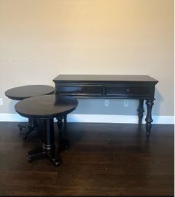 Console Table & 2 Round Side Tables