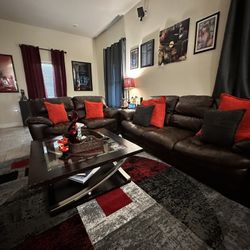 Leather Sofa & Loveseat Set – $100