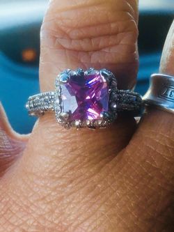 Pink stone and clear stones