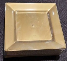 Gold Plastic Dessert Plates - 4x4 Inches, Set of 20