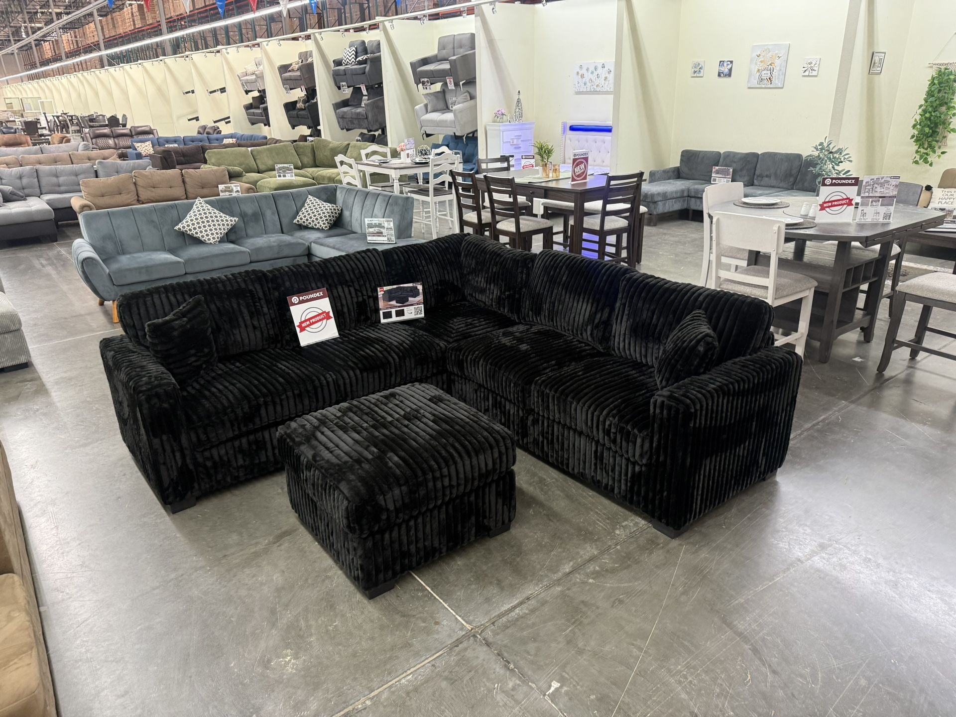 New Black Sectional