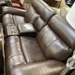 Real Leather Sofa And Loveseat Living Room Set