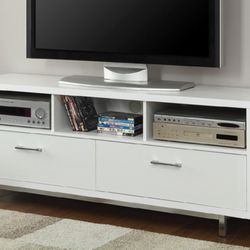 Chrome White TV Stand (60") 