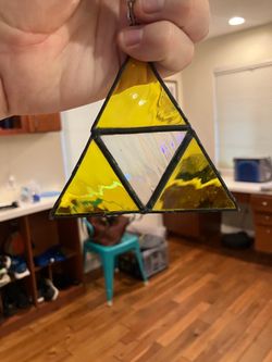 Zelda Triforce sun catcher stained glass