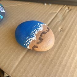 Hand Painted Footprints In The Sand Rock 