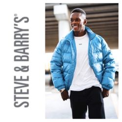 Steve & Barrys Double Down Insulated Blue Puffer Jacket