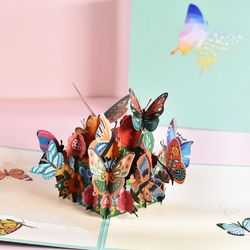 Butterfly Pop-up Card with Envelope, for All Occasion 