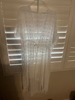 White Plus Size Bathing Suit Cover