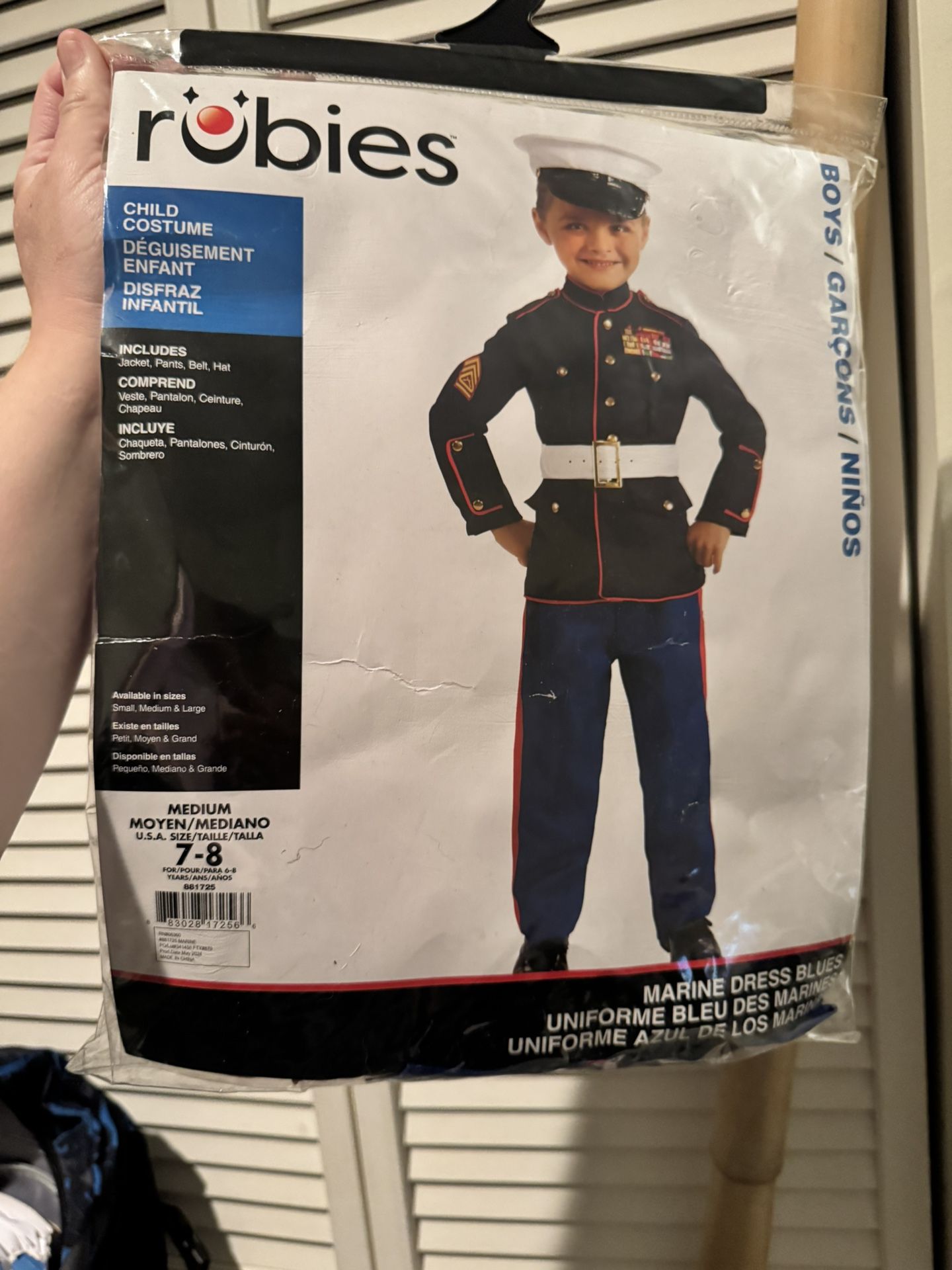 Marine Dress Blues Kids Halloween Costume 7-8