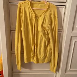 Girls Yellow Button Up Sweater