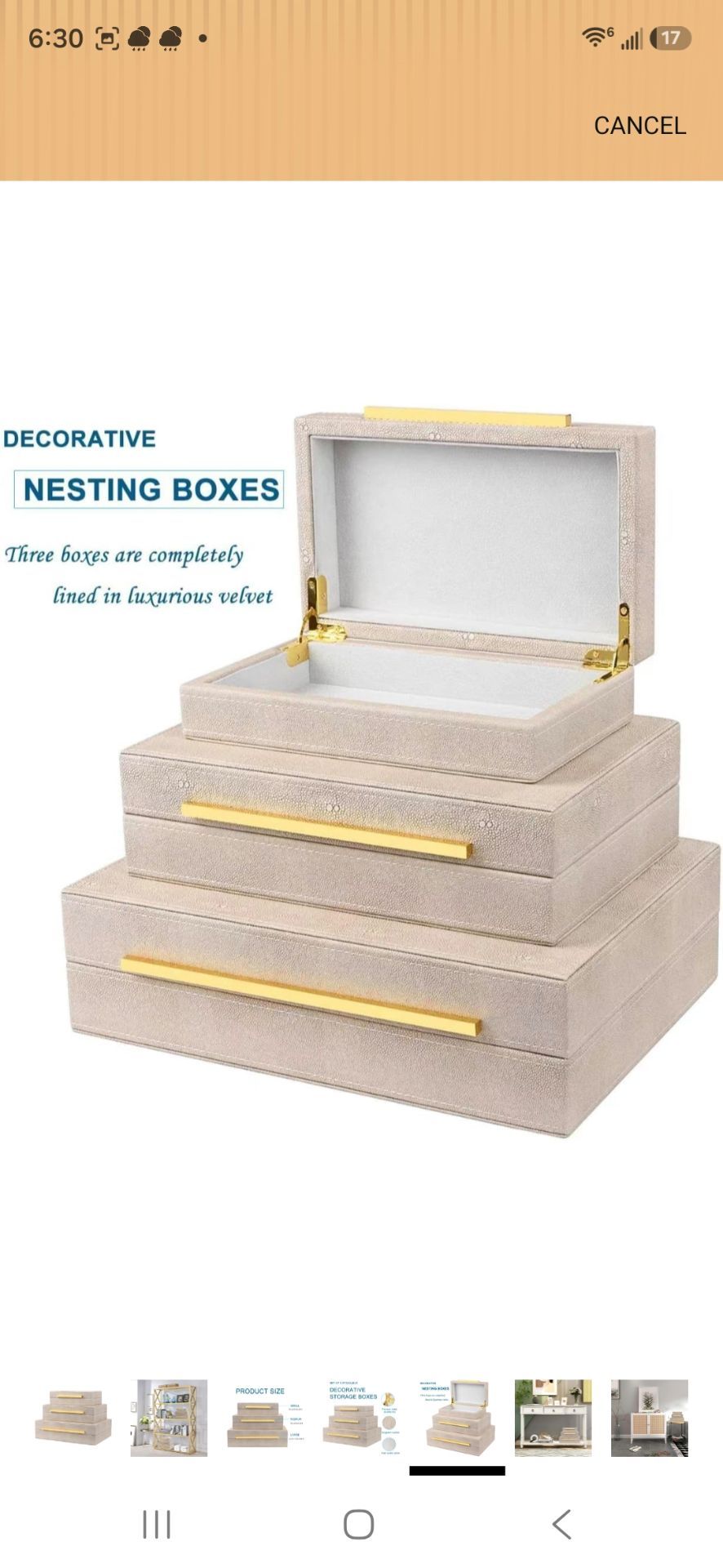 Box Set Of 3 Faux Leather