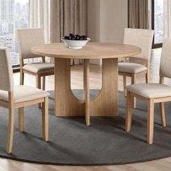 Brand New Natural Tone & Beige 5pc Dining Table Set 