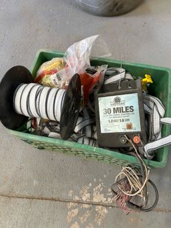 Electric fence charger and ribbon