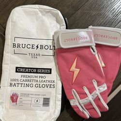 New Short Cuff Batting Gloves-Pink
