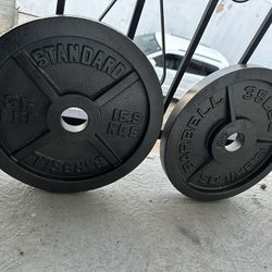 Pair Of 35lbs Olympic Size Weight Plates 