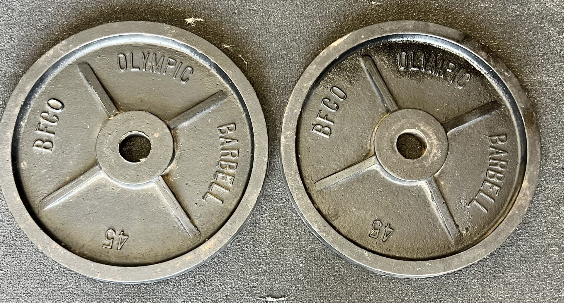 2 X BFCO Olympic Weight Plates Rare Good Condition