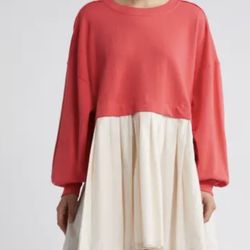 FREE PEOPLE Eleanor Layered Sweatshirt Minidress NWOT