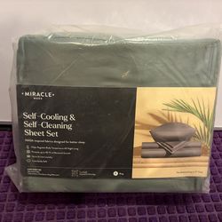 Brand New Miracle Made Green Bed Sheets King