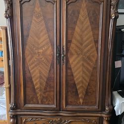 Acme Dresden 2 Drawer Wooden TV Armoire 2 Doors Cherry Oak