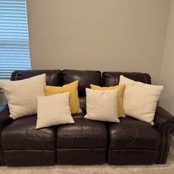 Brown Leather Reclining Set