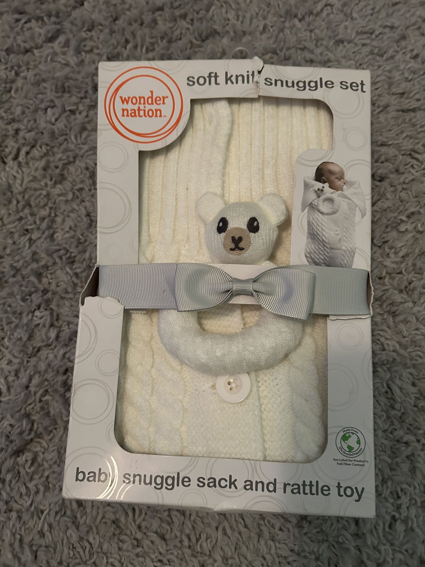 Baby Snuggle Sack Set With Rattle Toy