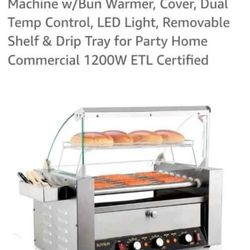 New  Rovsun Hot Dog Roller Burner $120 for 18 hot dogs with bun warmer 1200 w 110 v 