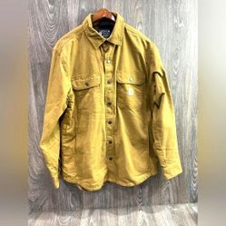 Carhartt Brown Rugged Flex Relaxed Fit Fleece Plaid Lined Shirt Jacket Coat