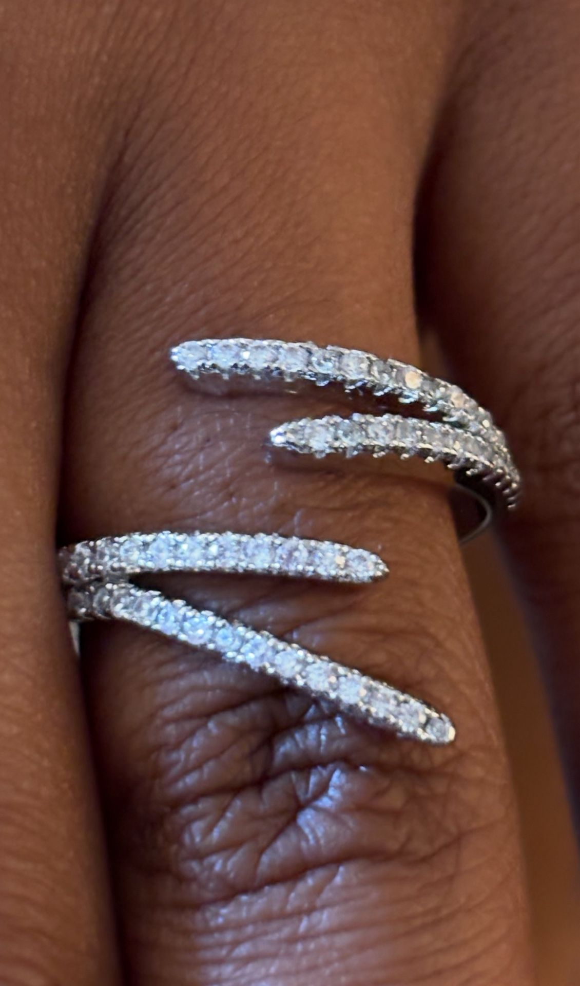 Genuine Diamond Ring, White Gold over Sterling Silver