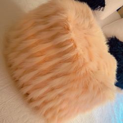 Pouf Ottoman, Rose, 18"x18"x16"