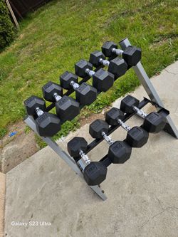 Dumbells Weights And Rack