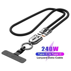 Adjustable Mobile Phone Strap Lanyard Crossbody Phone, Neck Rope, USB type C 