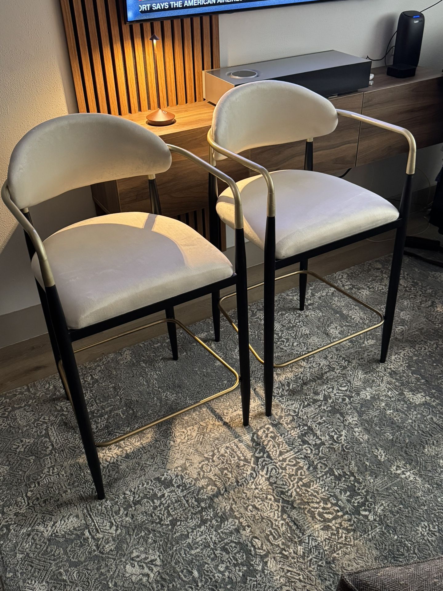 Counter Stools, Set Of Two, Modern Arhaus Jagger Dupes (great Condition, New)