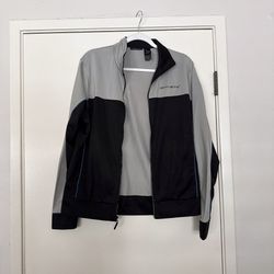 DKNY Active Black & Light Gray Performance Zip Jacket s
