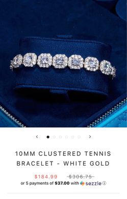 10mm moissanite clustered tennis bracelet